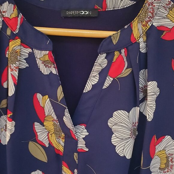 Papermoon Navy Floral Top Size Small - Mixed Material - Picture 4 of 8
